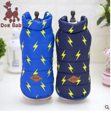 (5pc/lot) Pet Dog Cat Clothes Chihuahua Winter thickness lightning hoody Coat Jacket Clothes for dogs roupas para cachorro DE09