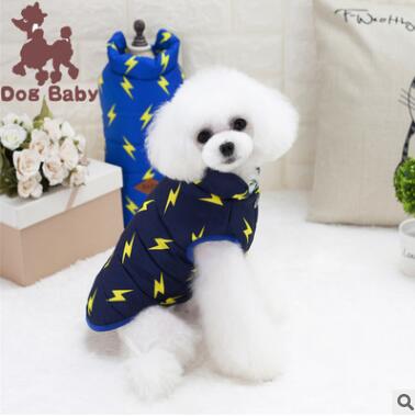 (5pc/lot) Pet Dog Cat Clothes Chihuahua Winter thickness lightning hoody Coat Jacket Clothes for dogs roupas para cachorro DE09