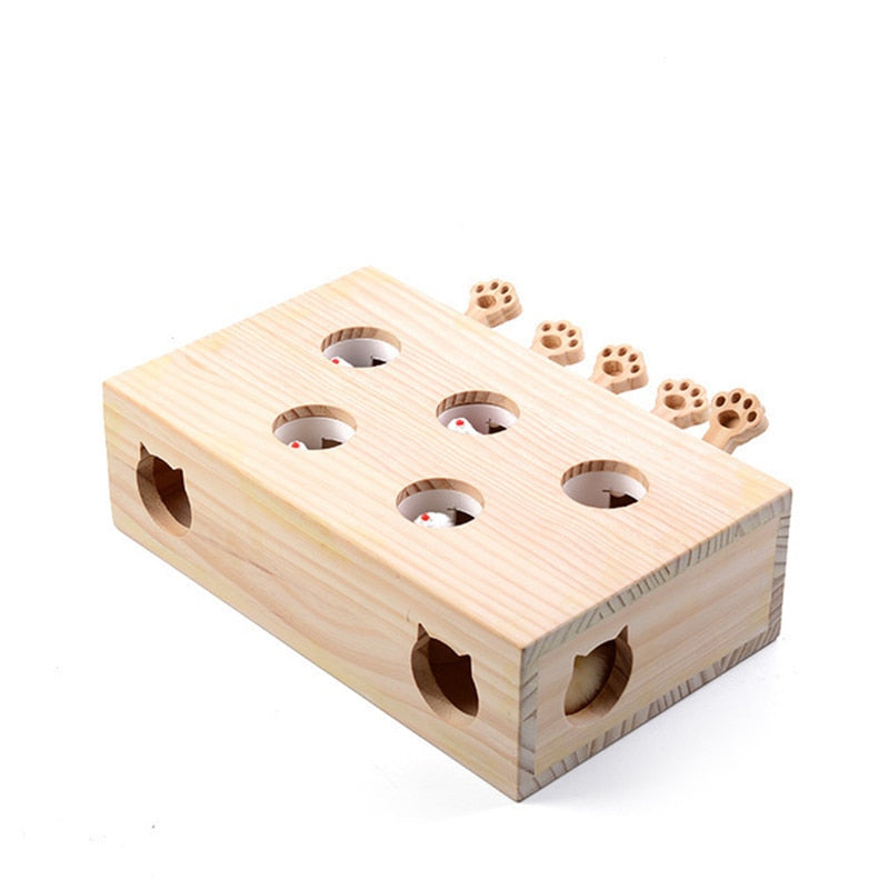 Hot Pet Hamster Cat Toy with Five Holes Mouse Hole Cat Catch Bite Interactive Toy Puzzle Pet Supplies High Quality Pet Products
