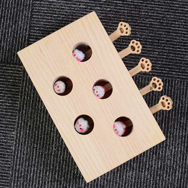 Hot Pet Hamster Cat Toy with Five Holes Mouse Hole Cat Catch Bite Interactive Toy Puzzle Pet Supplies High Quality Pet Products
