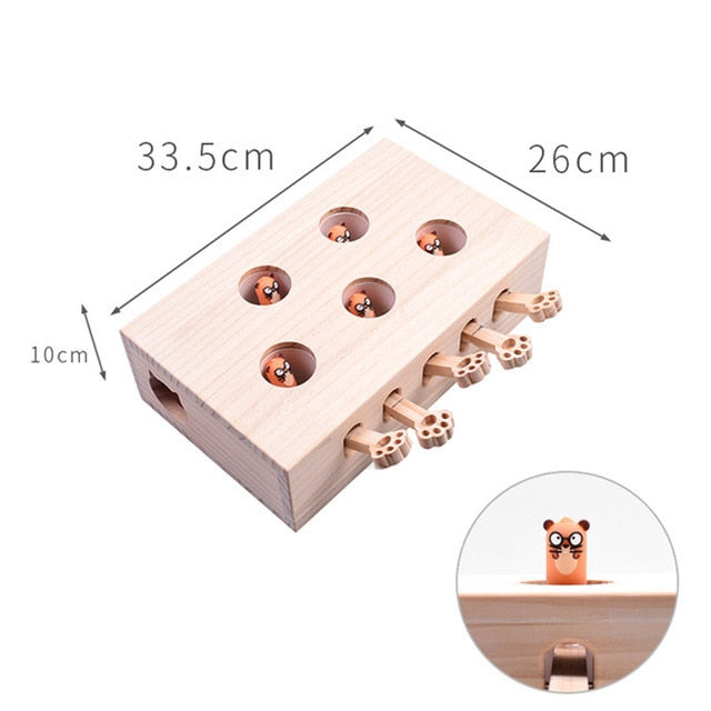 Hot Pet Hamster Cat Toy with Five Holes Mouse Hole Cat Catch Bite Interactive Toy Puzzle Pet Supplies High Quality Pet Products