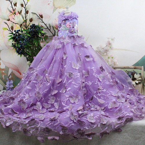 Pet Dog Dress Luxury Trailing Princess Wedding Dress For Small Dogs Stereoscopic Embroidery Puppy Clothes Lace Dress Poodle Pug