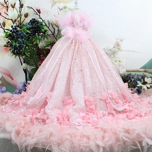 Pet Dog Dress Princess Trailing Wedding Dress For Small Dogs Handmade Feather Embroidery Puppy Clothes Lace Dress Chihuahua Pug