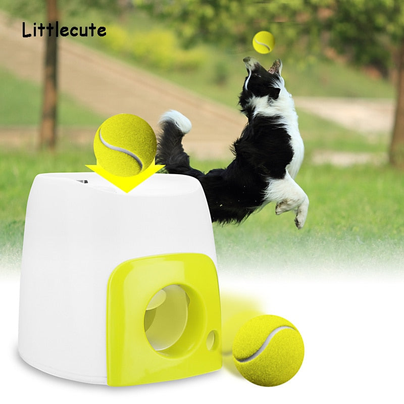 Pet Dog Toy Automatic Interactive Ball Launcher Tennis Ball Rolls Out Machine Launching Fetching Balls Dog Training Tool