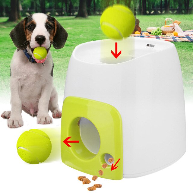 Pet Dog Toy Automatic Interactive Ball Launcher Tennis Ball Rolls Out Machine Launching Fetching Balls Dog Training Tool