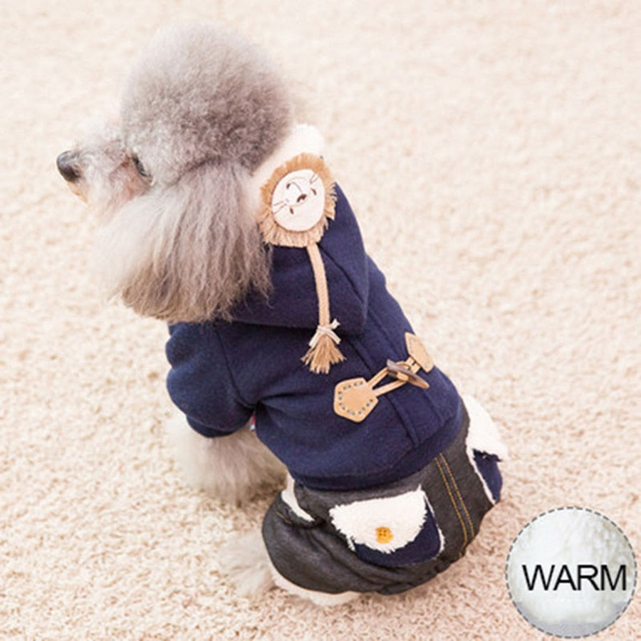 Cute Pet Puppy Dog Clothes Coat Hoodie Sweater 4 Legs French Bulldog Yorkies Winter Costume Ropa Perro Pet Shop Supplies 50JK19