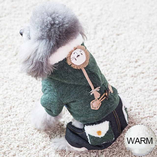 Cute Pet Puppy Dog Clothes Coat Hoodie Sweater 4 Legs French Bulldog Yorkies Winter Costume Ropa Perro Pet Shop Supplies 50JK19