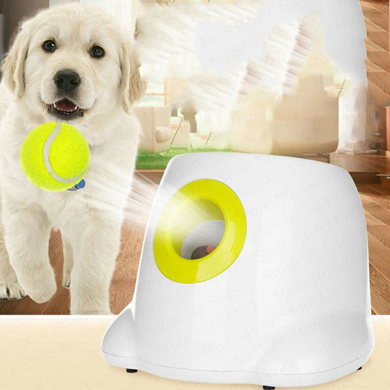 Pet toys Interactive throw device Automatic Tennis ball Launcher Dog toys Ball throwing machine With 3pcs balls