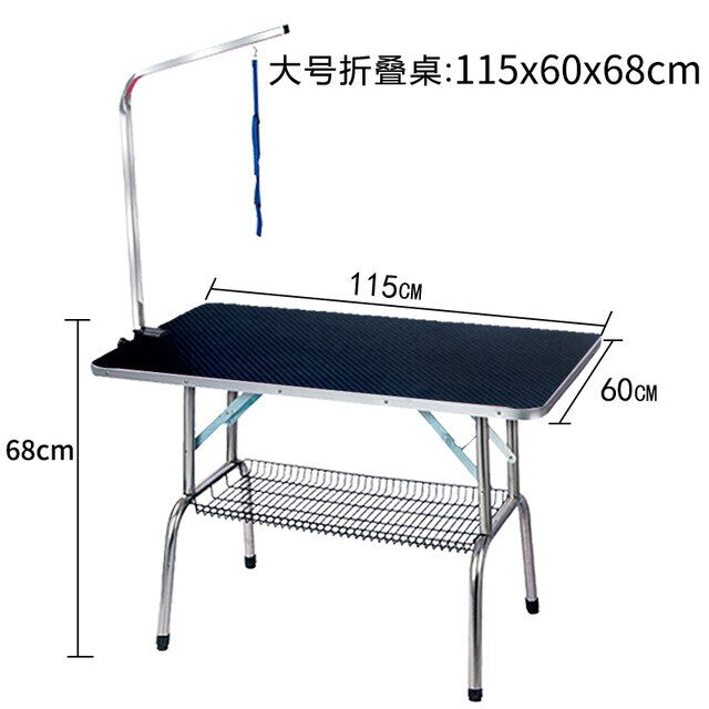 Foldable Pet Beauty Desk Home Dog Grooming Table Folding Shower Shearing Hair Table Portable Dog Beauty Table 115X60X68cm