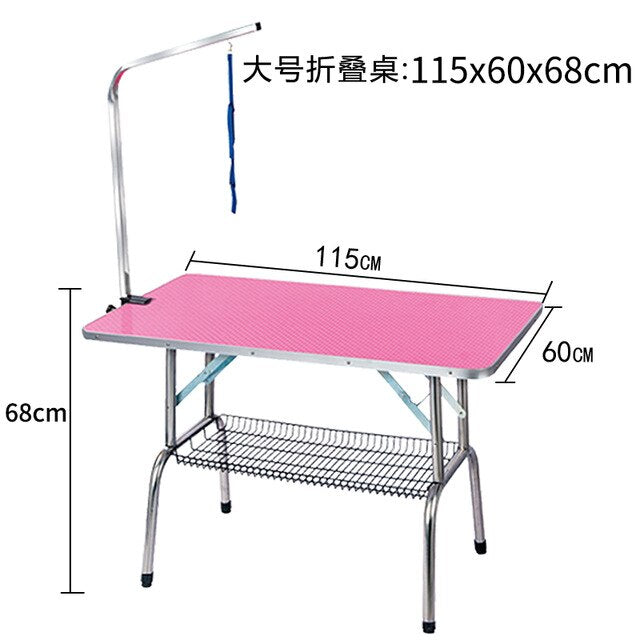 Foldable Pet Beauty Desk Home Dog Grooming Table Folding Shower Shearing Hair Table Portable Dog Beauty Table 115X60X68cm