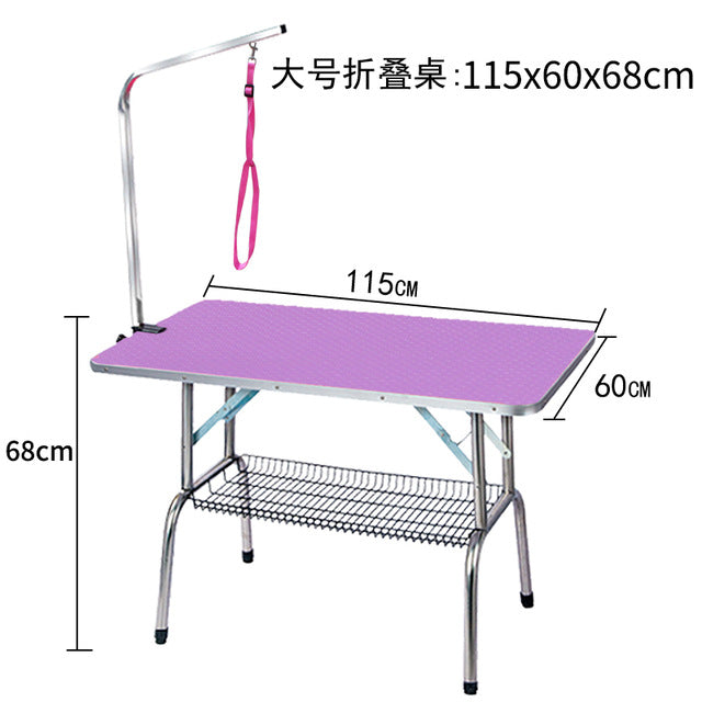 Foldable Pet Beauty Desk Home Dog Grooming Table Folding Shower Shearing Hair Table Portable Dog Beauty Table 115X60X68cm