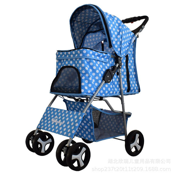 2019 Light Pet Stroller Dog Stroller Foldable Four-wheeled Cat and Dog Universal Dog Supplies Dog Carrier