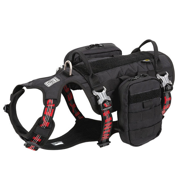Truelove Dog Harness Backpack Bag Saddle Military Tactical Waterproof Harness Pet Dog Backpack Carrier Outdoor Travel Training