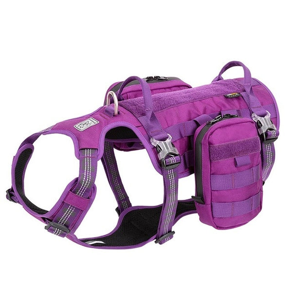 Truelove Dog Harness Backpack Bag Saddle Military Tactical Waterproof Harness Pet Dog Backpack Carrier Outdoor Travel Training