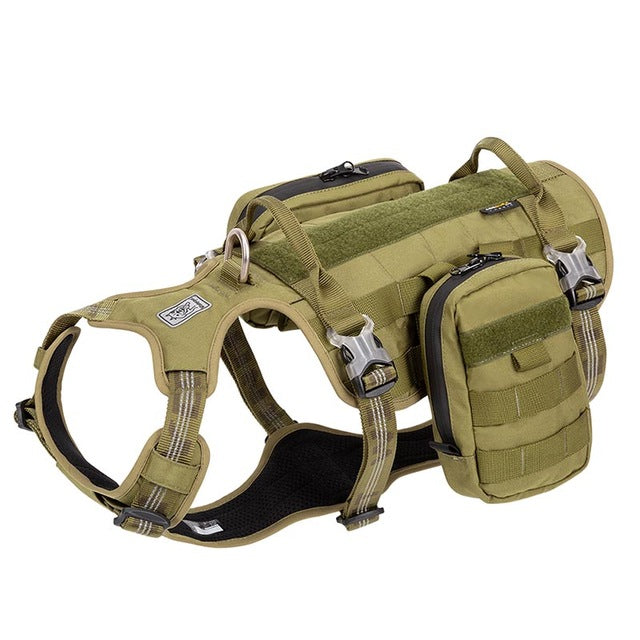 Truelove Dog Harness Backpack Bag Saddle Military Tactical Waterproof Harness Pet Dog Backpack Carrier Outdoor Travel Training
