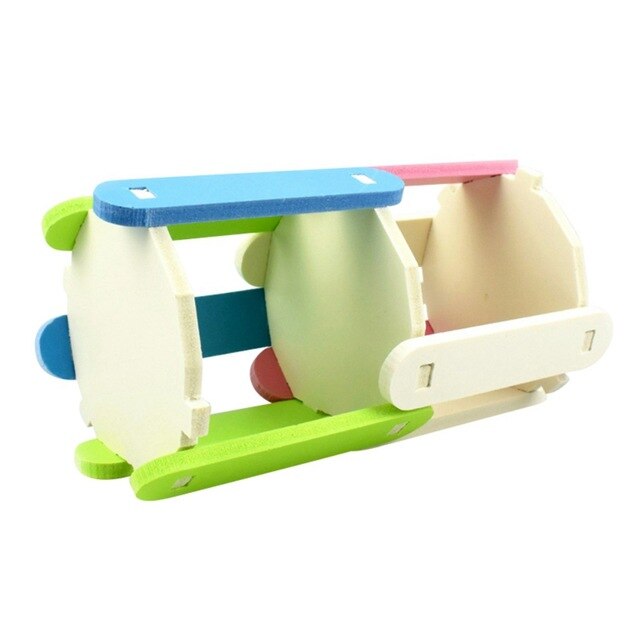 Pet Toys Wooden Self-assembling Hamster Roller Rainbow Wood Fitness Sports Colorful Small Pet Tunnel Swing Toy Small Pet Toys
