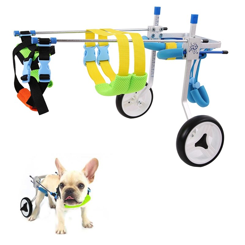 Pet Aluminum Walking Cart Scooter for Handicapped Pups Dogs Suitable Disabled Pet Wheelchair Aluminum Alloy Adjustable Pet Scoot