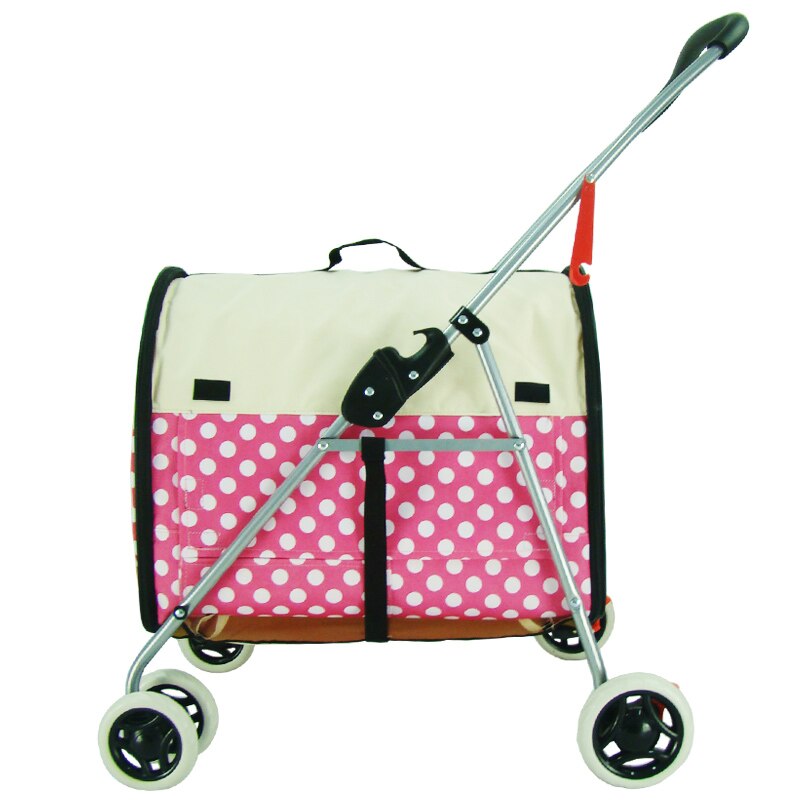 Light Portable Folding Pet Stroller Steel Pipe Dog Cat Outdoor 600D waterproof cloth Car Stroller with Separate bag bearing 8kg