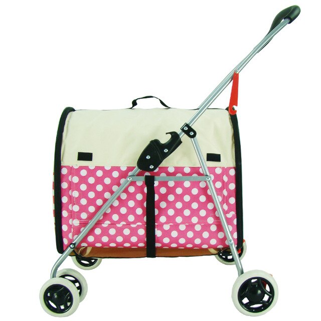 Light Portable Folding Pet Stroller Steel Pipe Dog Cat Outdoor 600D waterproof cloth Car Stroller with Separate bag bearing 8kg