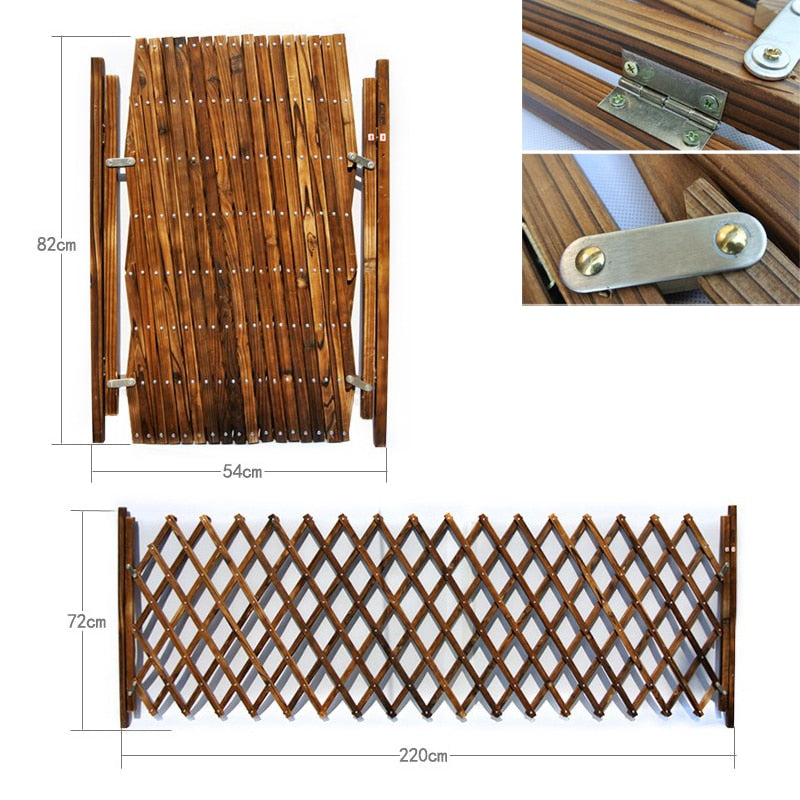 Natural Bamboo Dog Isolation Gate Baby Protection Pet Isolation Fence  Simple Stretchable Wooden Fence Easy Install 72X220cm