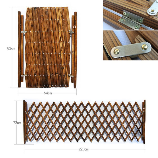 Natural Bamboo Dog Isolation Gate Baby Protection Pet Isolation Fence  Simple Stretchable Wooden Fence Easy Install 72X220cm