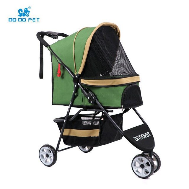 High-grade Pet Stroller Breathable Aluminum Alloy+600D Cloth Pet Stroller Quick-foldable 3 Wheel Dog Cat Seat Bag 15kgBearing