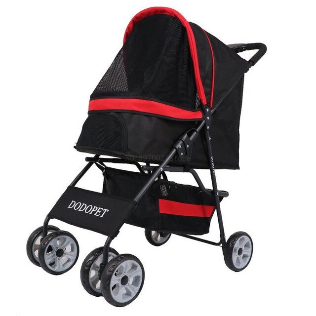 High-grade Pet Stroller Breathable Aluminum Alloy+600D Cloth Pet Stroller Quick-foldable 3 Wheel Dog Cat Seat Bag 15kgBearing