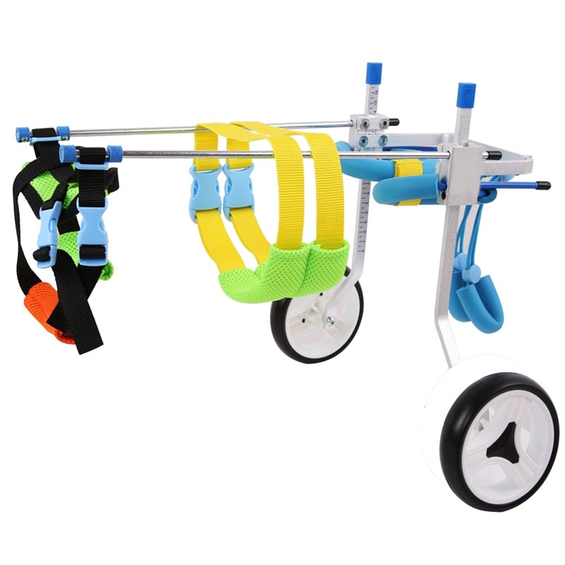 Pet aluminum alloy scooter walking car disabled dog suitable for disabled pets alloy adjustable pet skateboard wheelchair