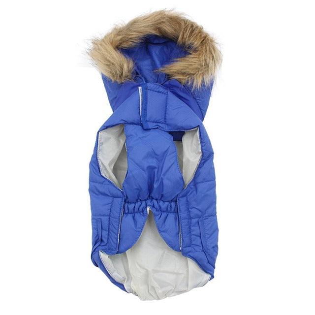 Winter Pet Dog Clothes Puppy Down Jacket For Pug Chihuahua French Bulldog Hooded Fur Collar Coats Dogs Pets Fluffy Clothing