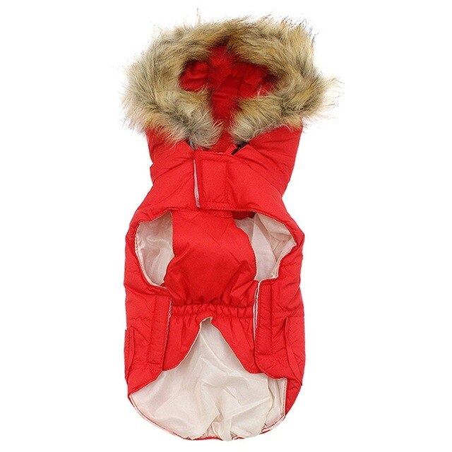 Winter Pet Dog Clothes Puppy Down Jacket For Pug Chihuahua French Bulldog Hooded Fur Collar Coats Dogs Pets Fluffy Clothing