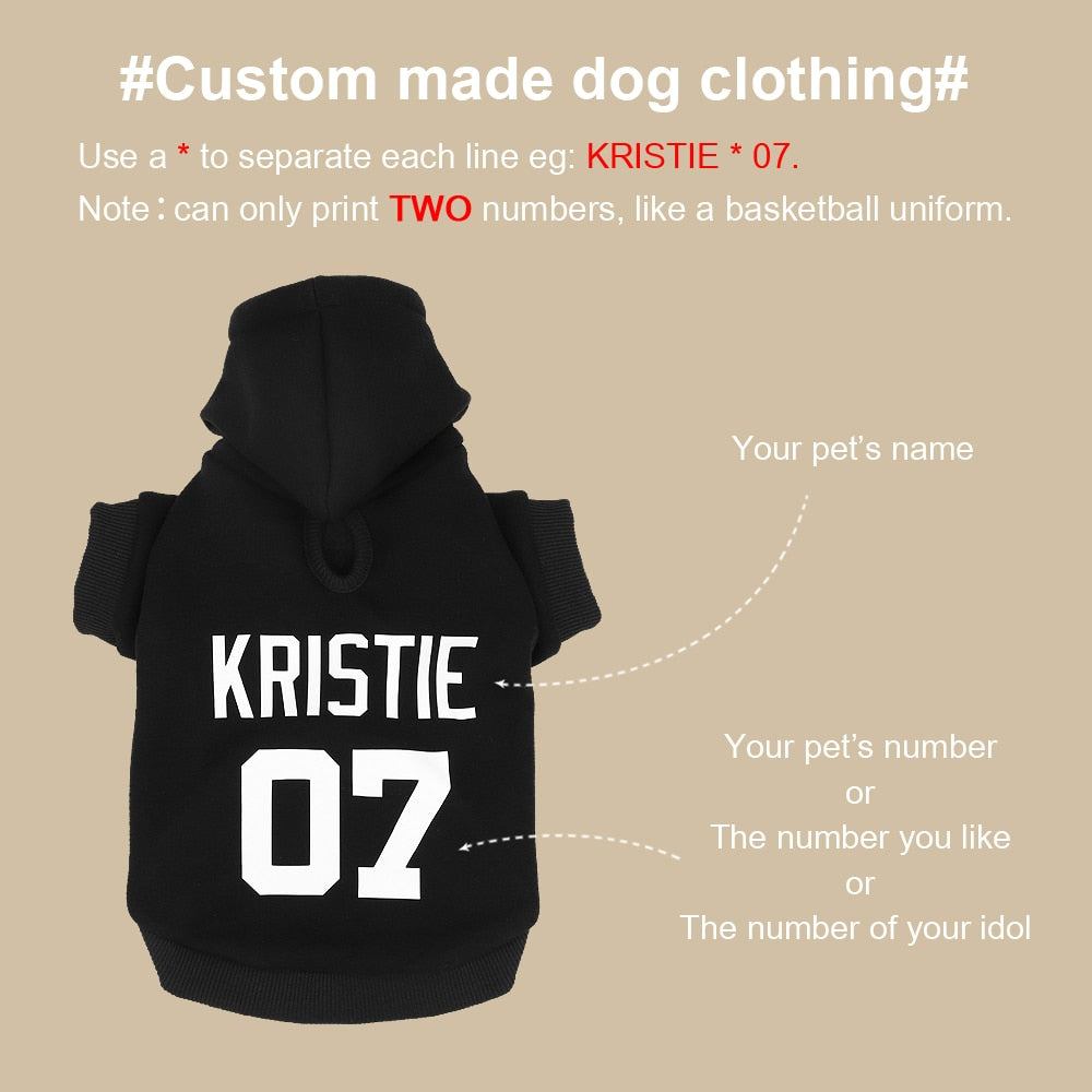 Customized Dog Clothes Hoodies Personalized Dogs Coat Clothing French Bulldog