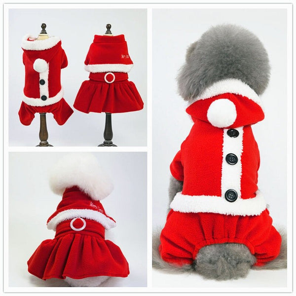 5 Size Christmas dog costume transformed dress classic pet dog warm Christmas clothes dog apparel decoration supplies W8228