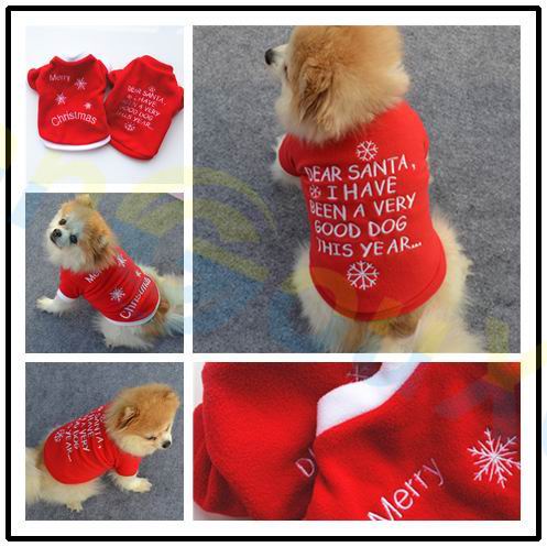 40pcs small Pet Clothes Cat Puppy Teddy Dog Fleece Embroidered Vest Christmas New Year Autumn Winter Dog Hoodies T shirt