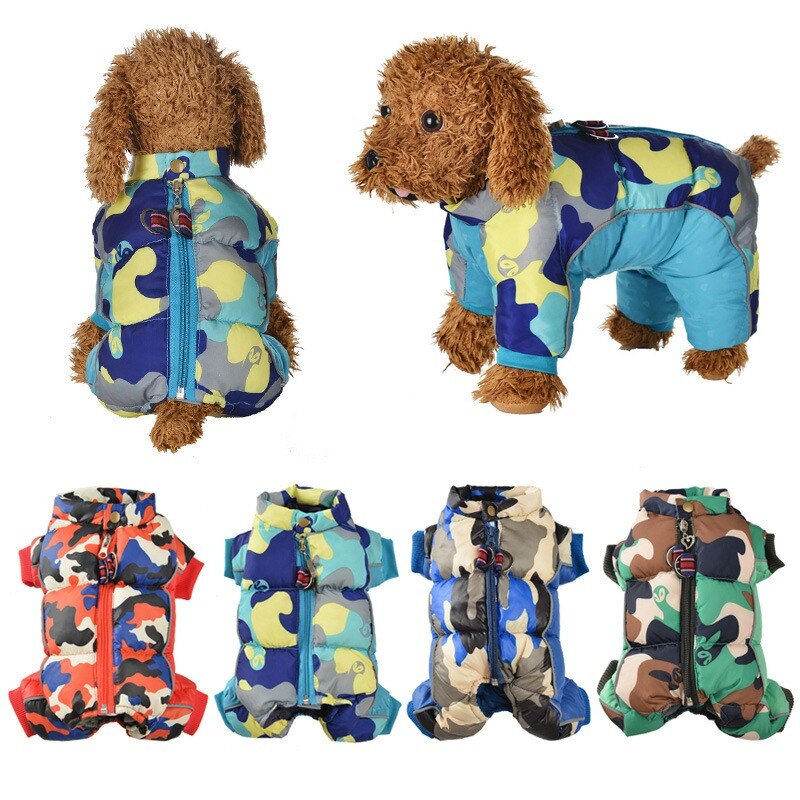 Warm Dog Clothes Windproof Winter Pet Dog Camouflage Coat Jacket Padded Puppy Clothes Outfit for Small Large Dog Chihuahua