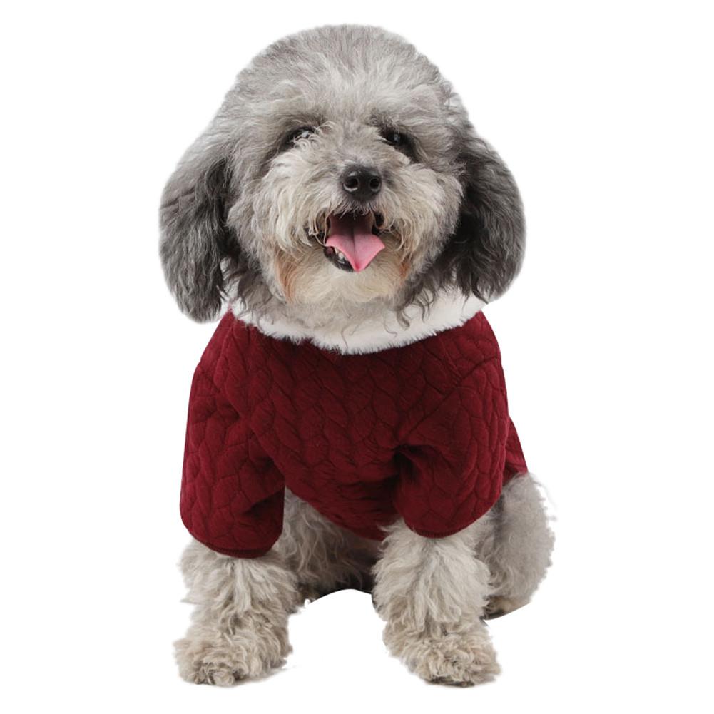 Pet dog clothes pet wool stitching hooded two-legged sweater autumn and winter sweater