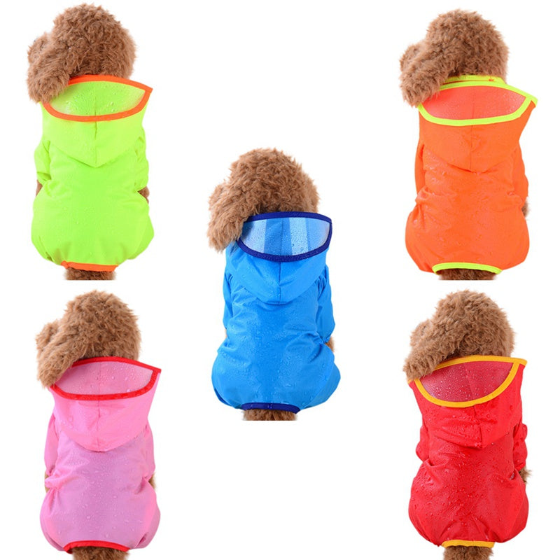 Waterproof Dog Raincoat Rain Cloth Colorful Dog Clothes Supplies Pet Products Dog Trench Cloak Costumes