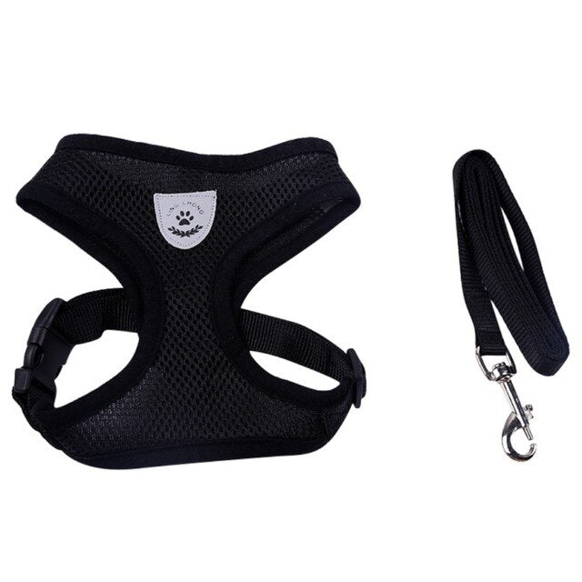 Breathable Dog Pet Harness and Leash Set Air Nylon Mesh Puppy Small Dogs Cat Clothes Accessories Puppy Vest Net For Chihuahua