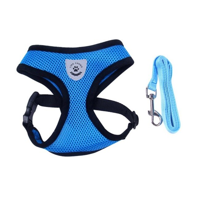Breathable Dog Pet Harness and Leash Set Air Nylon Mesh Puppy Small Dogs Cat Clothes Accessories Puppy Vest Net For Chihuahua