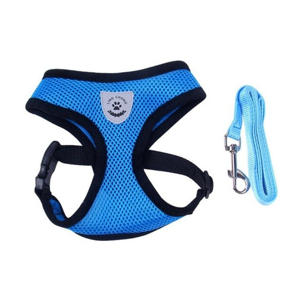 Breathable Dog Pet Harness and Leash Set Air Nylon Mesh Puppy Small Dogs Cat Clothes Accessories Puppy Vest Net For Chihuahua