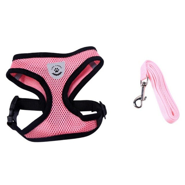 Breathable Dog Pet Harness and Leash Set Air Nylon Mesh Puppy Small Dogs Cat Clothes Accessories Puppy Vest Net For Chihuahua