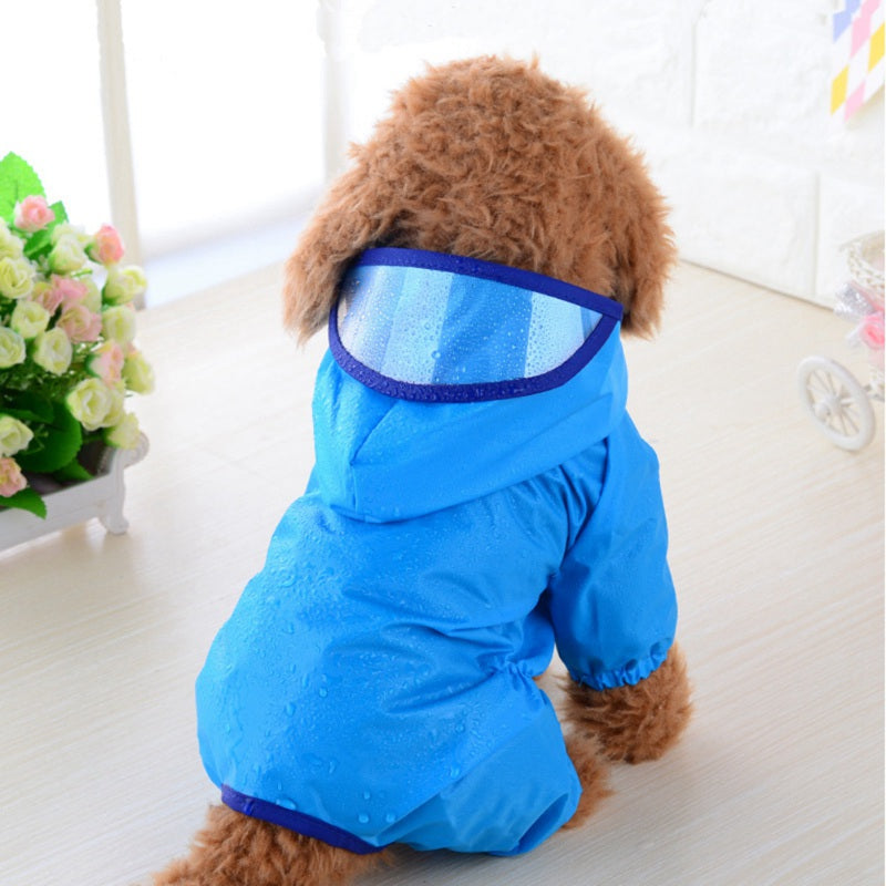 Dog Windbreaker New Hooded Dog Raincoat Small Dog Waterproof Raincoat Poncho Outdoor Pet Travel Cloak Clothing