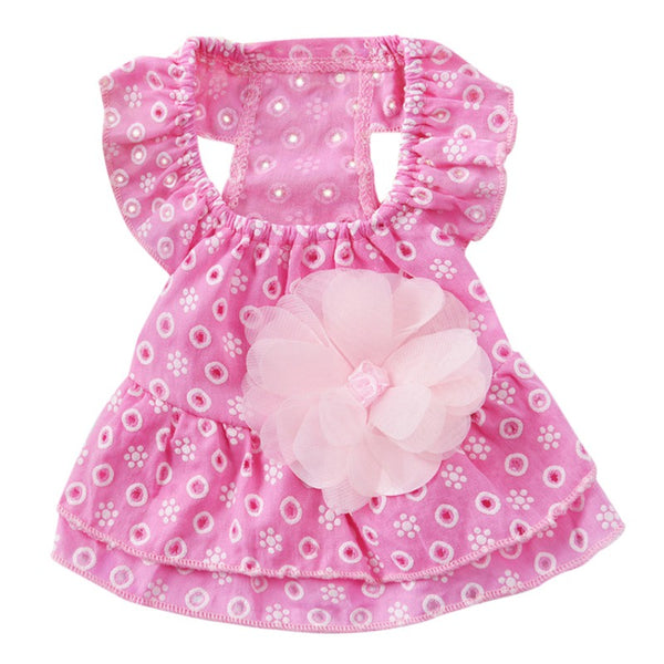 Dog Lace Princess Dress Pet Clothes Spring Small Dog  Skirt Summer Thin Section Romantic Wave Point Gauze Skirt Pet Clothing