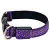 160pcs/lot LED Dog Collar Flashing In Dark 3 Mode Lighting Safety Adjustable Nylon Leopard Pet Collar Luminous Pet Accessories