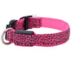 160pcs/lot LED Dog Collar Flashing In Dark 3 Mode Lighting Safety Adjustable Nylon Leopard Pet Collar Luminous Pet Accessories