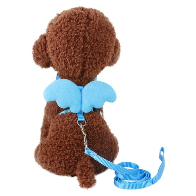 Dog Collar Pet Dog Angel Wings Belt And Collar Adjustable Puppies Lead Traction Belt Pet Out Accessories