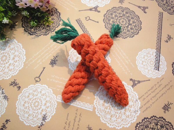 200 pcs Braided Rope Knot Toy Durable Carrot Dog Toys Cat Pet Cotton Imitate DHL Fedex Free Shipping