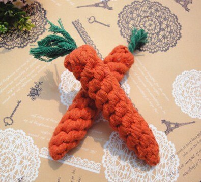 200 pcs Braided Rope Knot Toy Durable Carrot Dog Toys Cat Pet Cotton Imitate DHL Fedex Free Shipping