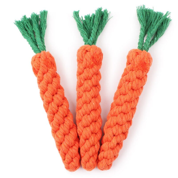 Cotton Rope Carrot Dog Toys Cat Pet Braided Woven Rope Knot Toy Pet Teeth Resistant to Bite Toys W7630