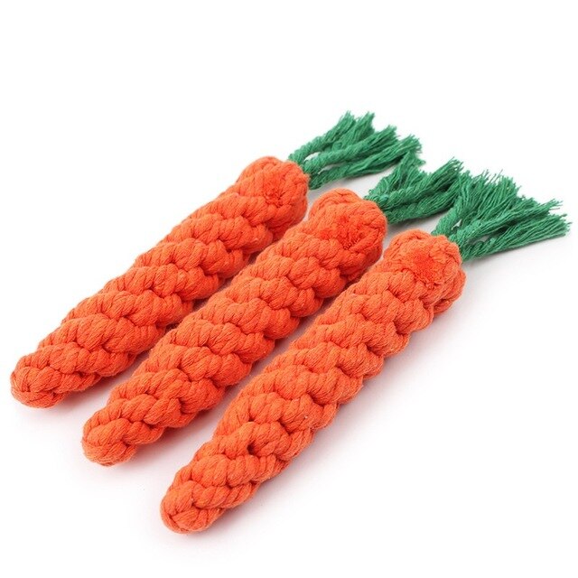Cotton Rope Carrot Dog Toys Cat Pet Braided Woven Rope Knot Toy Pet Teeth Resistant to Bite Toys W7630