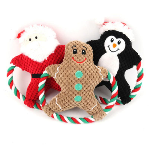 Pet Toy Christmas Style Interactive Bite-resistant Dog Chew Toy Squeaky Funny Exercise Toy Interactive TOY n